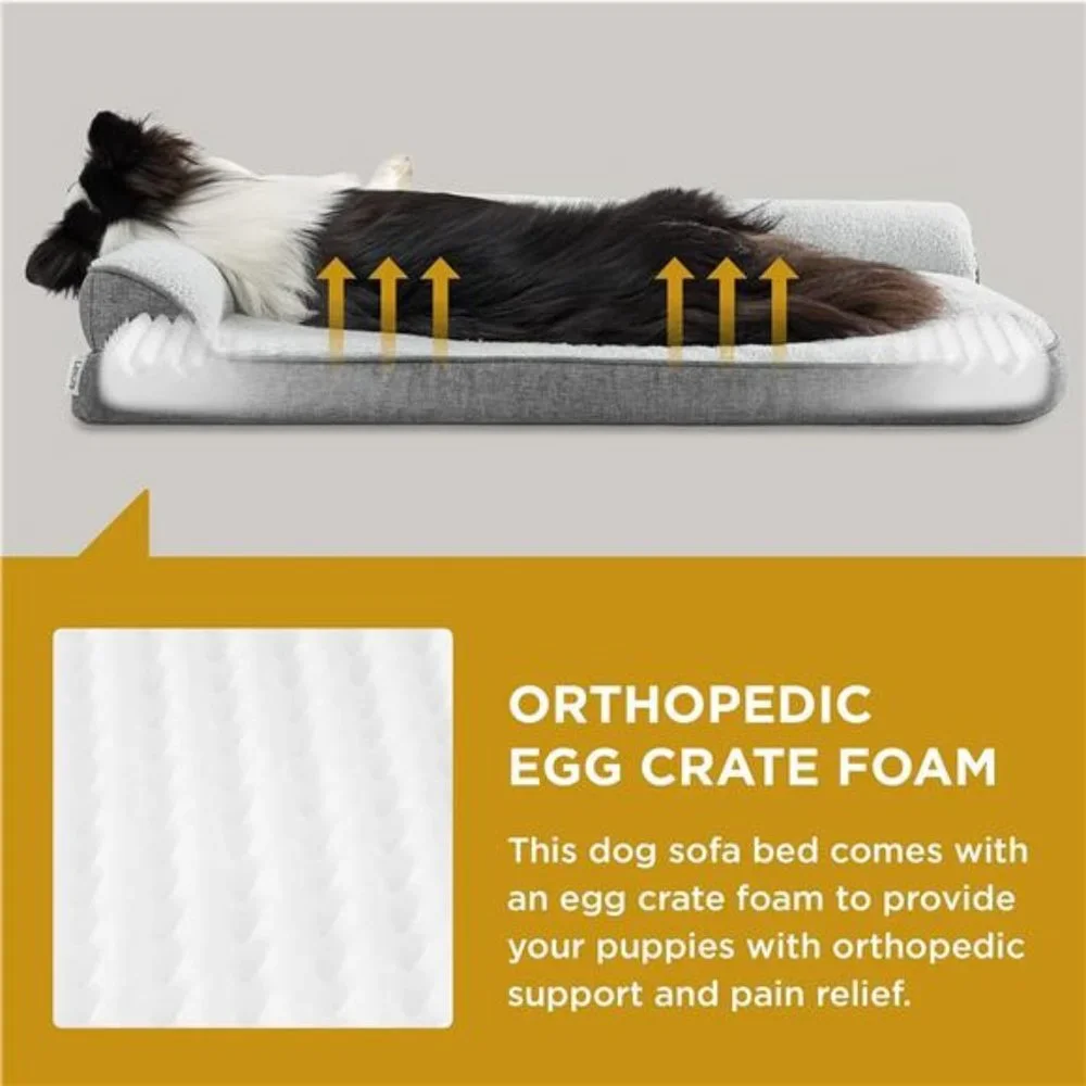 Orthopedic Dog Bed for Large Dogs - Large Washable Dog Beds,  36x27 inch, Grey